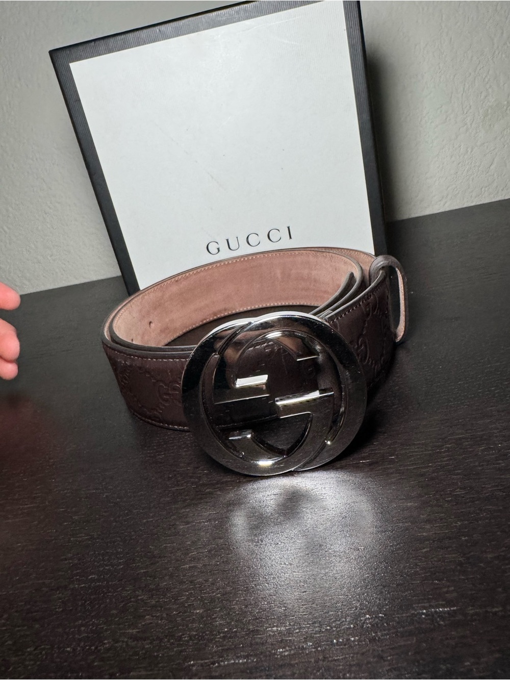 Gucci Men's Brown Leather Interlocking G Belt